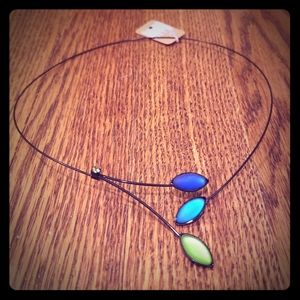 Black necklace with multicolored beads